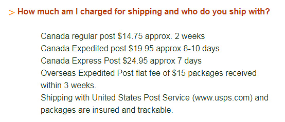 shipping methods