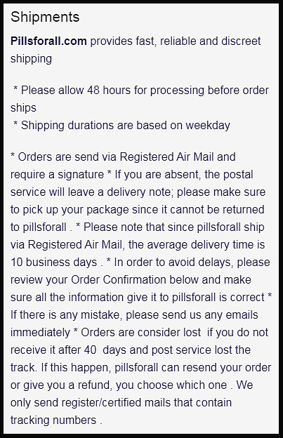 shipping details