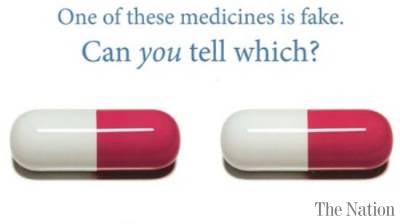 fake and real medicines